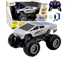 Lean Toys Nuotoliniu būdu valdomas visureigis automobilis RC 1:16 sidabrinis