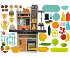 Lean Toys Vaikiška virtuvėlė su šviesos efektais ir priedais