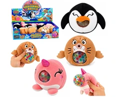 Lean Toys Sensorinis pliušinis žaislas su vandens karoliukais, 6 × 6 cm