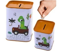 Lean Toys Metalinis taupyklės dinozauras automobilyje 11x8 cm