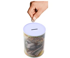 Lean Toys Metalinė taupyklė su 200 PLN banknoto motyvu, 16x12 cm