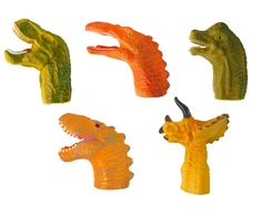 Pirštukinės lėlės Lean Toys Dinozaurai, 5 vnt., 4x8x2 cm