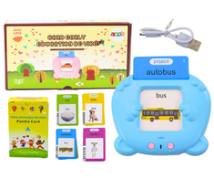 Lean Toys Mokomasis planšetinis kompiuteris 224 žodžiai mėlynas