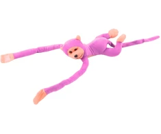 Lean Toys Pliušinis žaislas - rožinė beždžionėlė su garsu, 80 cm