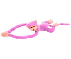 Lean Toys Pliušinis žaislas - rožinė beždžionėlė su garsu, 80 cm