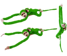 Lean Toys Pliušinis žaislas -  žalia beždžionė su mažyliu, 70 cm