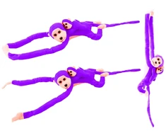 Lean Toys Pliušinis žaislas - violetinė beždžionė su mažyliu, 90 cm