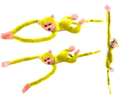 Lean Toys Pliušinis žaislas - geltona beždžionėlė su garsu, 80 cm
