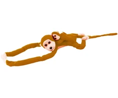 Lean Toys Pliušinis žaislas - ruda beždžionė su mažyliu, 70 cm