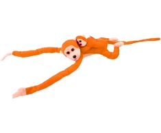 Lean Toys Pliušinis žaislas - oranžinė beždžionė su mažyliu, 70 cm