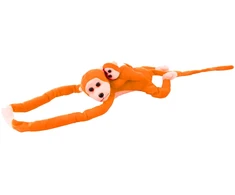 Lean Toys Pliušinis žaislas - oranžinė beždžionė su mažyliu, 70 cm
