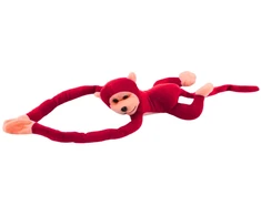 Lean Toys Pliušinis žaislas - raudona beždžionėlė su garsu, 80 cm