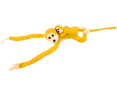 Lean Toys Pliušinis žaislas - geltona beždžionė su mažyliu, 70 cm