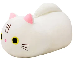 Lean Toys Pliušinis žaislas - katinas su minkšta uodega, baltas, 40 cm