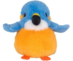 Lean Toys Pliušinis žaislas - mėlynos ir oranžinės spalvos paukštelis, 12 cm
