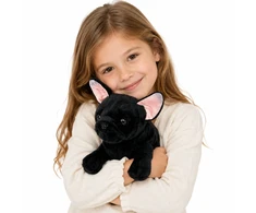 Lean Toys Pliušinis žaislas - juodas prancūzų buldogas, 22 cm
