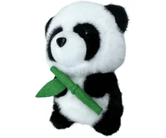 Lean Toys Pliušinis žaislas - panda su bambuku, 18 cm