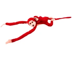 Lean Toys Pliušinis žaislas - raudona beždžionė su mažyliu, 70 cm