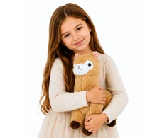 Lean Toys Pliušinis žaislas alpaka, kreminė su rudais akcentais, 38 × 26 × 15 cm