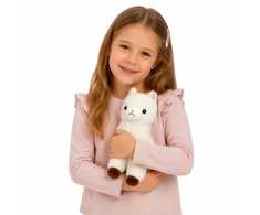 Lean Toys Pliušinis žaislas alpaka, baltas, 28 × 22 × 12 cm