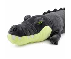 Lean Toys Pliušinis krokodilas, pilkas, 90 x 30 x 25 cm