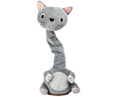 Lean Toys Plush Dancing Cat Interactive Toy Musical Sounds Mascot Gray