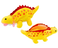 Lean Toys Pliušinis dinozauras pieštukinė su pakabuku (34x16x8 cm)