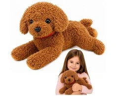 Lean Toys Pliušinis pudelio šuo su antkakliu, 30 cm