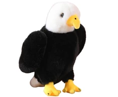 Lean Toys Pliušinis erelis 25 cm, juodai baltas