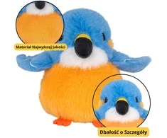 Lean Toys Pliušinis paukštelis su pakabuku, mėlynos ir oranžinės spalvos, 12 cm