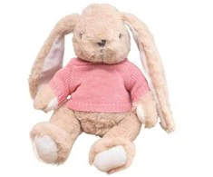 Lean Toys Pliušinis zuikutis su rožiniu megztiniu, 22 cm