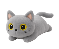 Lean Toys Pilkas pliušinis katinas 45 cm