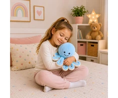 Lean Toys Pliušinis aštuonkojis su tampriais čiuptuvais, mėlynas, 30 × 20 × 20 cm