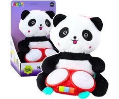 Lean Toys Pliušinė panda su būgnais, interaktyvus žaislas, 26x19.5x19 cm