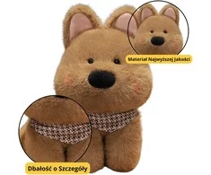 Lean Toys Švelnus pliušinis šuniukas su rudu šalikėliu, 25 cm
