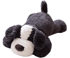 Lean Toys Pliušinis žaislas - tamsiai pilkas šuo, 30 cm