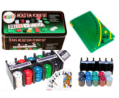 Lean Toys Pokerio rinkinys su dviem kortų kaladėmis ir žetonais