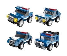 Lean Toys Policijos transporto priemonių konstravimo rinkinys su atbuline pavara