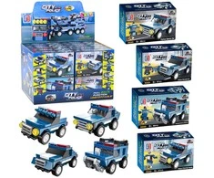 Lean Toys Policijos transporto priemonių konstravimo rinkinys su atbuline pavara