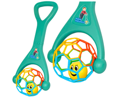 Lean Toys Stumdukas su lankstomu barškučiu kamuoliu 2in1