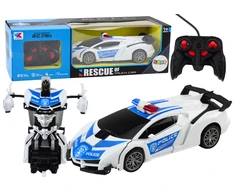 Lean Toys Nuotolinio Valdymo Policijos Automobilis-Transformeris 2in1 su Šviesomis ir Garsais