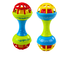 Lean Toys Spalvingas kūdikio barškutis su kramtuku