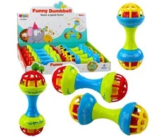 Lean Toys Spalvingas kūdikio barškutis su kramtuku