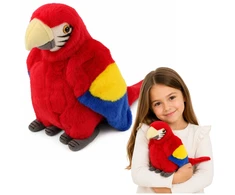 Lean Toys Pliušinis žaislas - papūga ara, raudonos spalvos, 24 cm