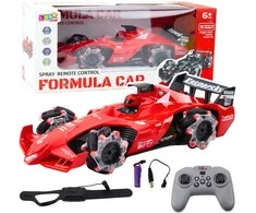 Lean Toys Raudonas nuotoliniu būdu valdomas lenktyninis automobilis su dūmų efektu