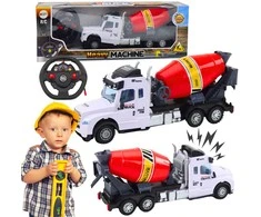 Lean Toys Geltonas betono maišytuvas su nuotoliniu valdymu ir šviesos bei garso efektais