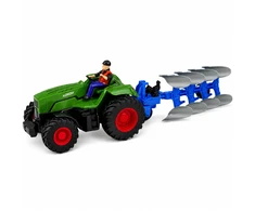 Lean Toys RC traktorius su plūgu ir ūkininku 1:24
