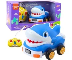 Lean Toys Mėlynas nuotoliniu būdu valdomas automobilis mažyliams - Ryklys