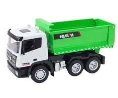 Lean Toys Nuotoliniu būdu valdomas RC sunkvežimis savivartis 1:18, žalias