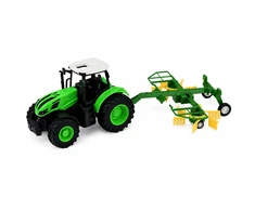 Lean Toys Traktorius su grėbliu 1:24